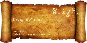 Uray Áron névjegykártya